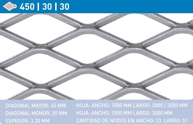 Metal desplegado 450/30/30 (1.50 x 3.00 m)