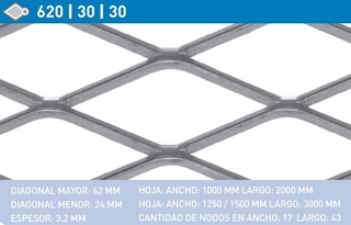 Metal desplegado 620/30/60 (1.50 x 3.00 m)