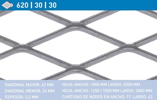 [METALD6203060] Metal desplegado 620/30/60 (1.50 x 3.00 m)